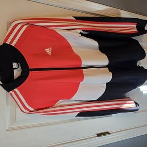 Adidas Red, White, and Black Lightweight Jacket